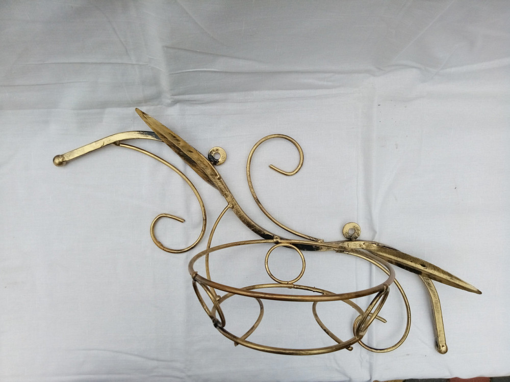 Подставка пристенная кованая для цветов на 1 вазон, на стену, стойка под цветы, вазон Киев - изображение 2