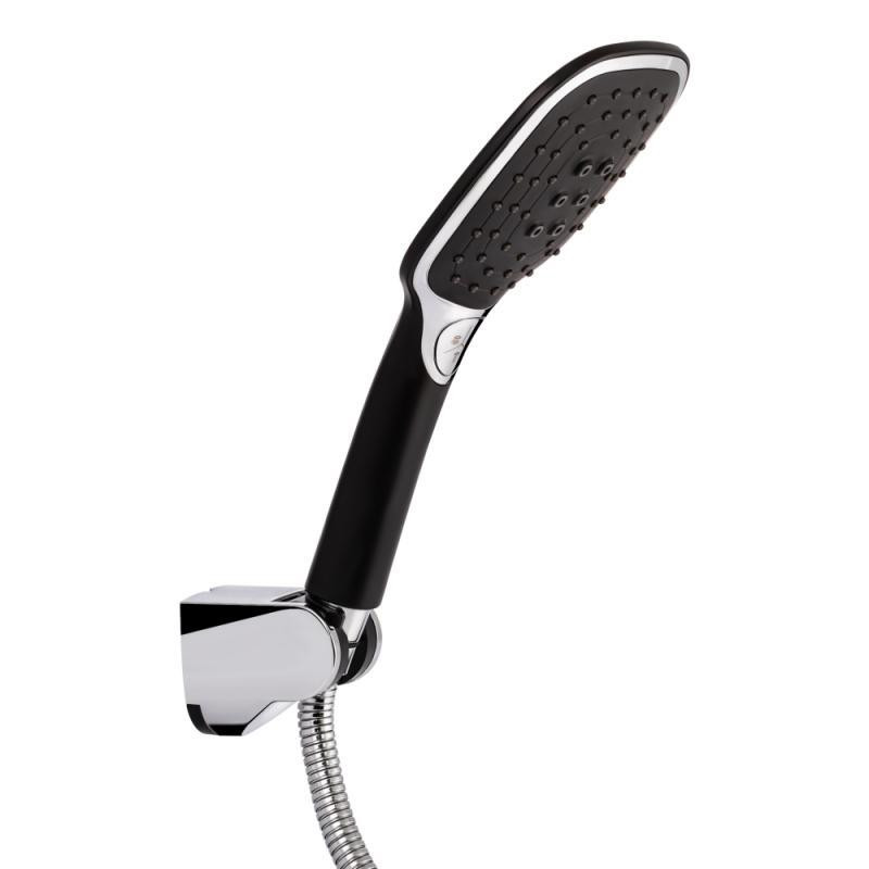 Смеситель для ванны с поворотным изливом, c душевым гарнитуром Qtap Grand QTGRABCR005 Chrome/Black Харьков - изображение 5