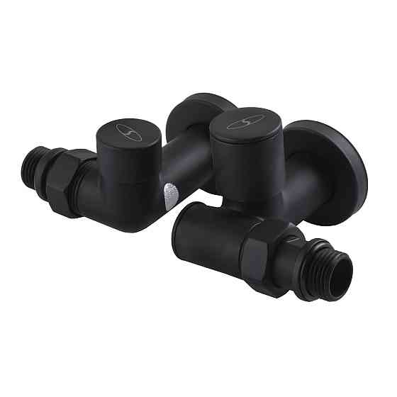 Набір Кран вентильний кутовий з американкою SOLOMON LUX 1/2″  7777  TEN (2шт.) BLACK  (1уп) Киев