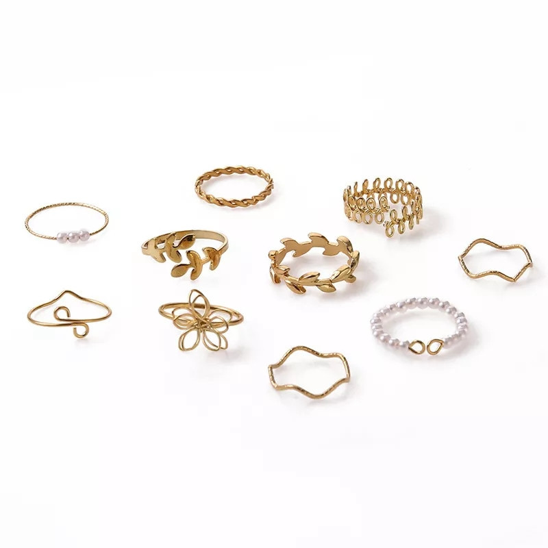 Набор колец на фаланги из 10 штук золотистый Киев - изображение 5