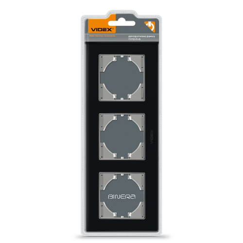 BINERA чорне скло Рамка горизонтальна 3-а Videx Житомир - фото 3