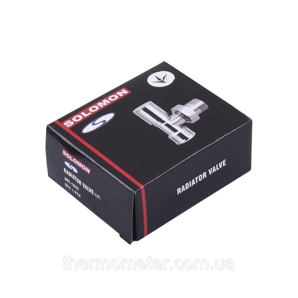 Кран вентильный угловой с американкой SOLOMON 1/2″ CHROM 1845 Киев - изображение 5