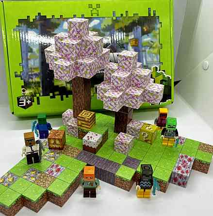 128шт+6шт Магнітний конструктор Minecraft майнкрафт на магнітах Київ