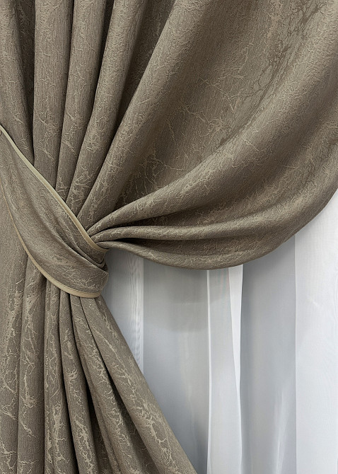Комплект штор VR-Textil Жаккард Viva Marmo № 1786ш Какао 100х290 см 2 шт (31-0004) Киев - изображение 5