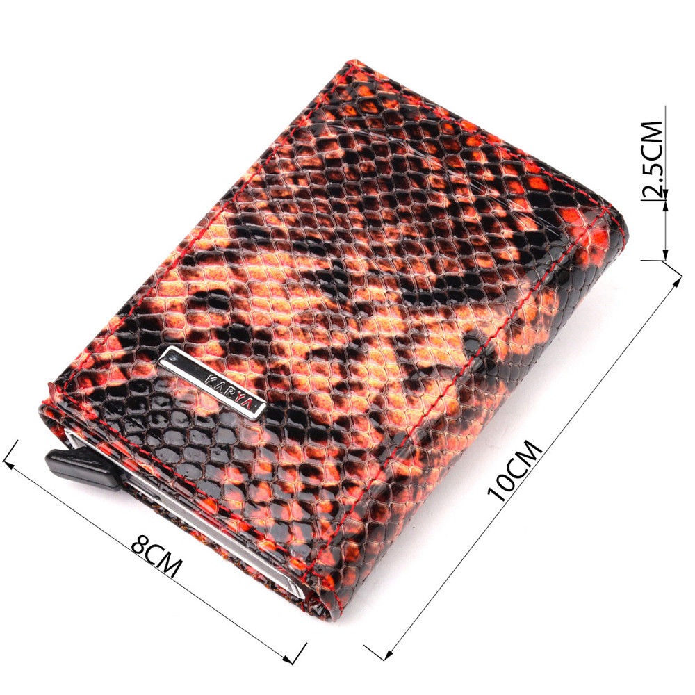 Визитница из натуральной фактурной кожи под змею KARYA 20982 Разноцветный Киев - изображение 10