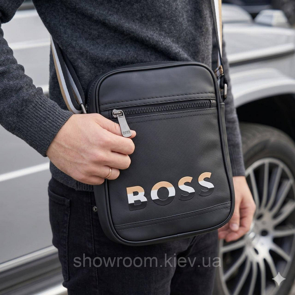 Брендовая мужская борсетка, сумка Boss (3715D) Киев - изображение 3