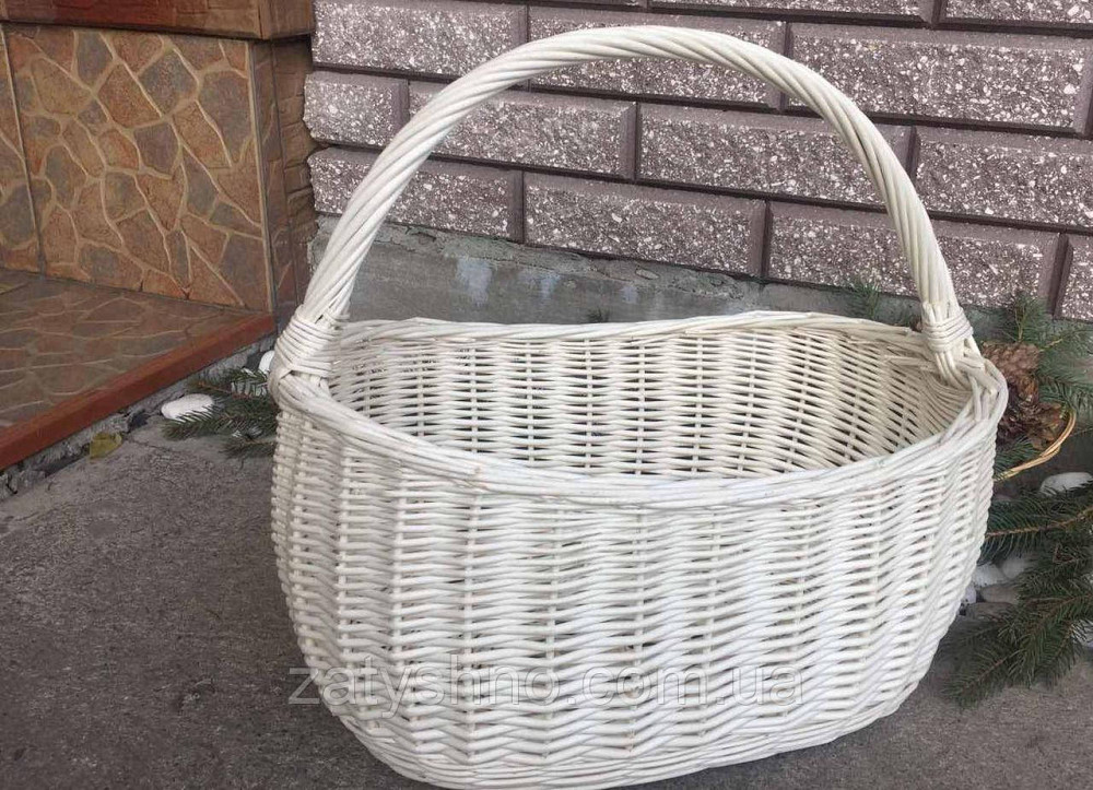 Кошик плетений білий | кошик плетений великодні білі | кошик із лози великий Київ - фото 5