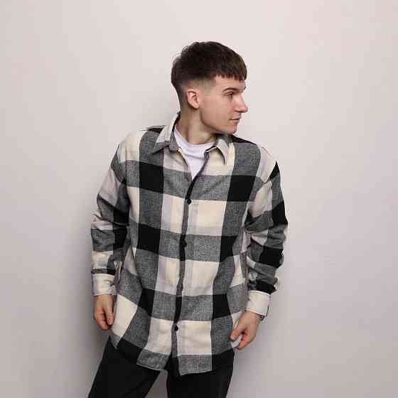 Рубашка в клетку черно-белая. Мужская рубашка Pobedov Tartan в клетку черно-белая Киев