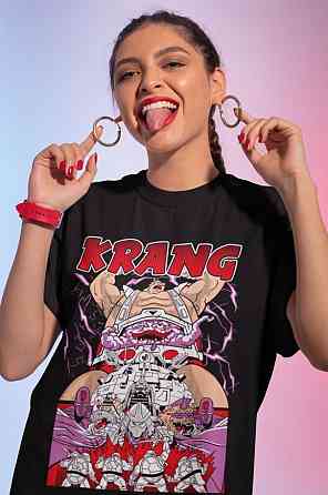 Футболка для хлопчика з аніме принтом Тмнт Теенаге Мутант Нінджа оверсайз (зріст від 165 до 180) Чорний AnimeJ0844m Дніпро