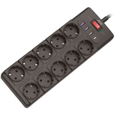 Сетевой фильтр питания 2E 2E-SP10M3USBBK 3m (2E-SP10M3USBBK) Винница