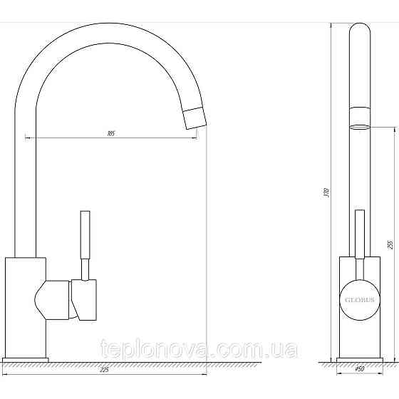 Змішувач для кухні Globus Lux LAZER GLLR-0203S-BB Чернівці