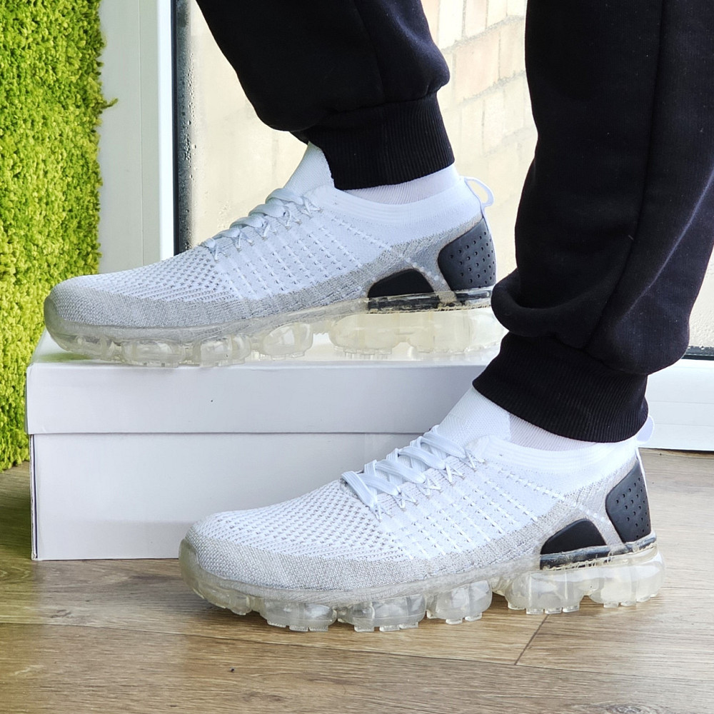Кросівки в стилі N!ke VaporMax Білі Чоловічі Сірі Сіточка (розміри: 40,41,42,43,44,45) — 801 Дніпро - фото 9