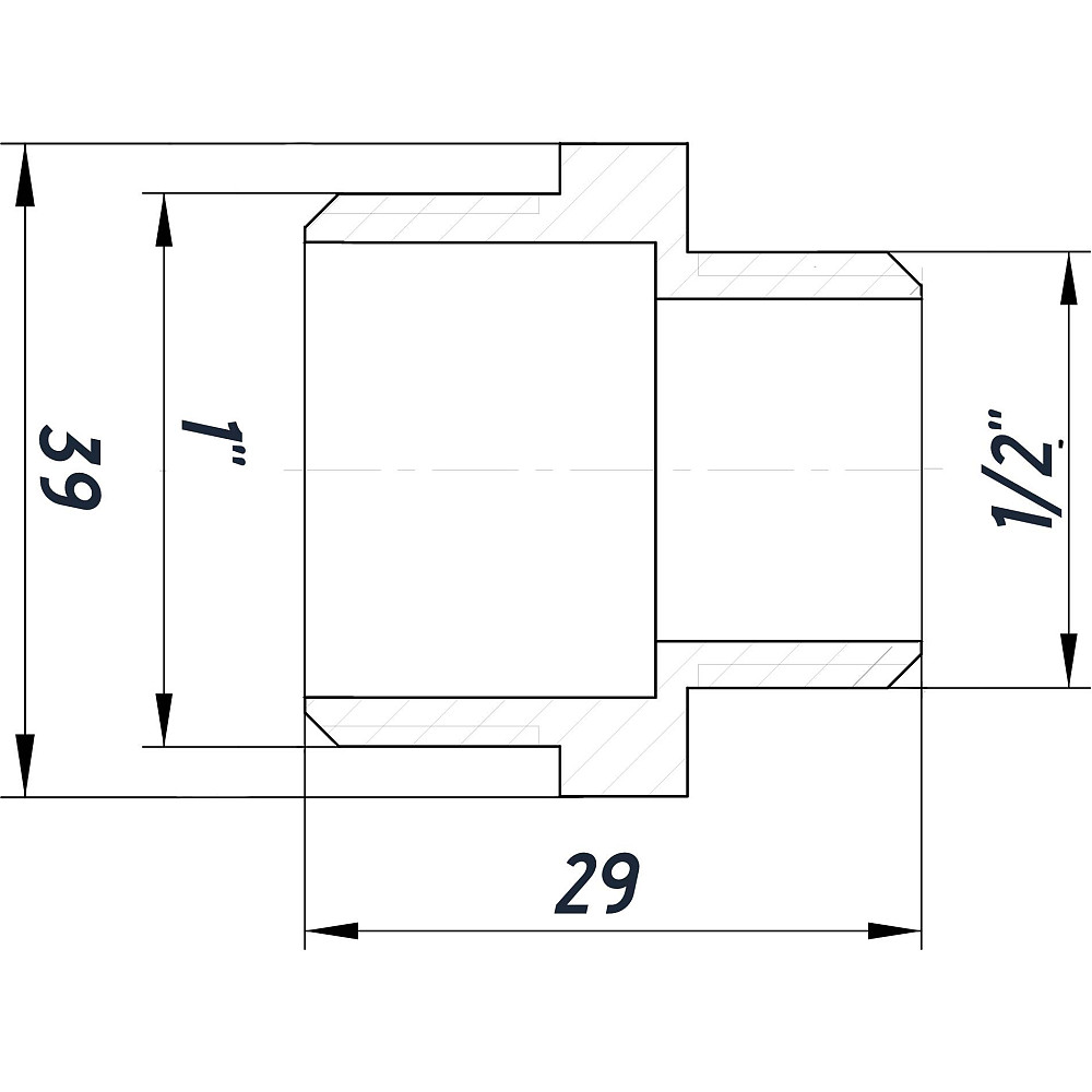 Ніпель редукційний 1″х1/2″ЗЗ нержавіючий SN532S OPTIMUM Тернополь - изображение 3