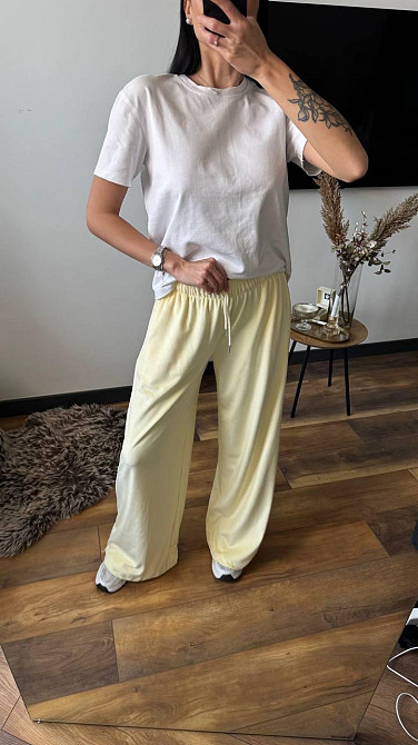 Жіночі прогулянкові штани з плюш велюру Лимонний, 42/44 Одеса - фото 4