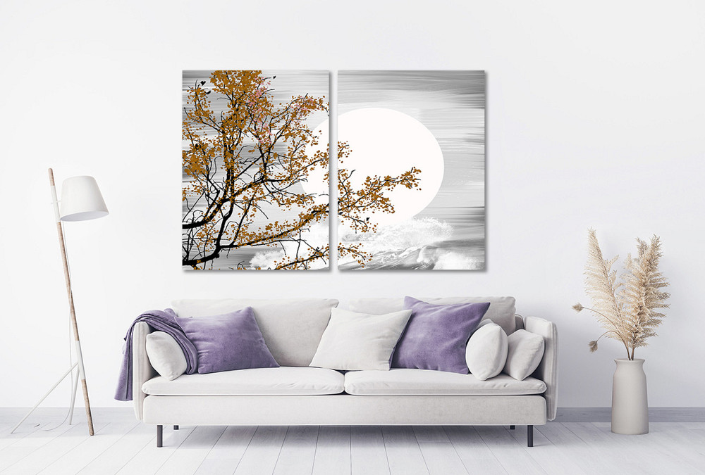 Модульная картина в гостиную / спальню  Дерево в місяці TLV-2_050 120х170 см Київ - фото 2