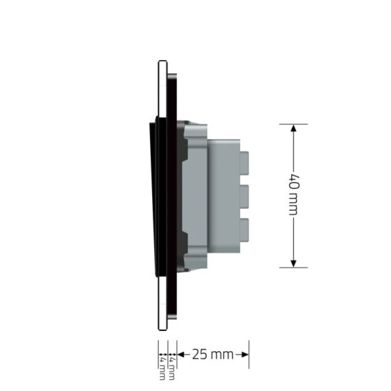 LIVOLO Вимикач універсальний 1-клавішний LIVOLO чорний матовий скло 250В 10А Коломыя