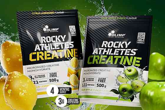 Креатин моногідрат Olimp Rocky Athletes Creatine 500 г, Apple punch Луцьк