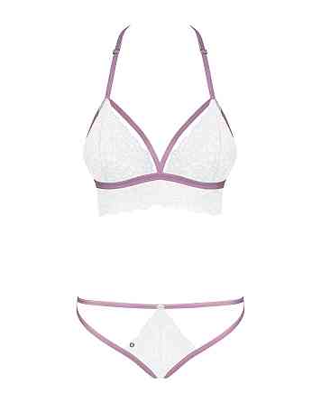 Эротичный комплект кружевной Obsessive Lilyanne 2-pcs set white S/M Sex Aura Киев