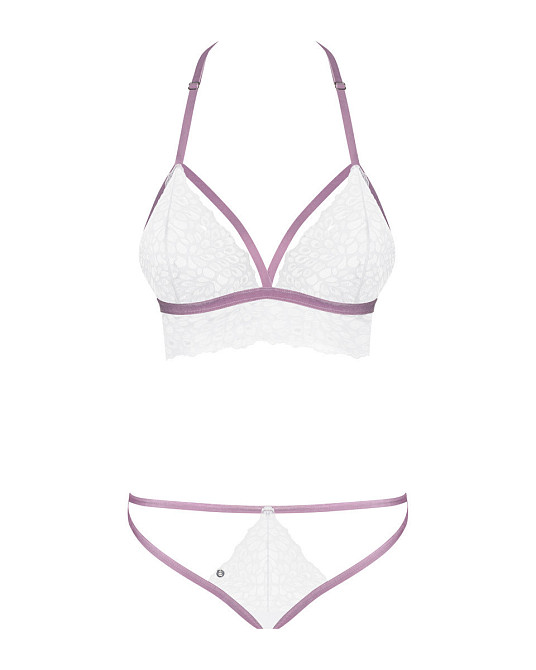Еротичний комплект мереживний Obsessive Lilyanne 2-pcs set white S/M Sex Aura Київ - фото 5