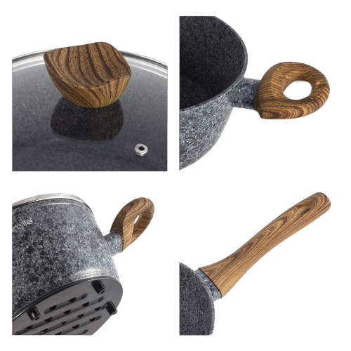 Набір посуду 12 предметів (каструлі d20-2,3л/d24-4,5л/d28-6,5л/ковш d16-1,5л/сот.d28/сков.24см+підставки) 4440 KAMILLE Житомир - изображение 6