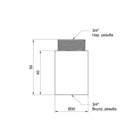Подовжувач Thermo Alliance Standart 40х3/4" хром SD1302040 Київ