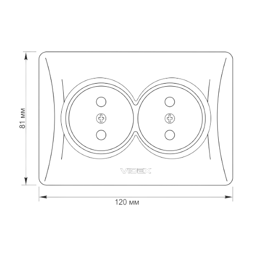 BINERA чорний графіт Розетка внутрішня 2-а Videx Житомир - изображение 3
