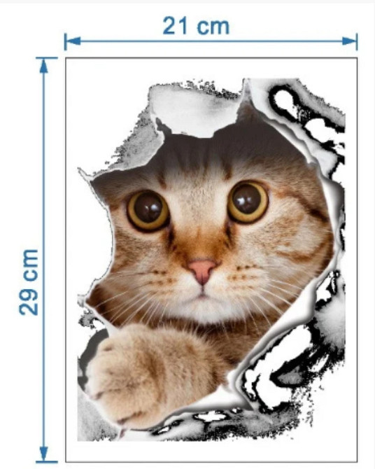 Декоративная наклейка на унитаз Котик Киев - изображение 6