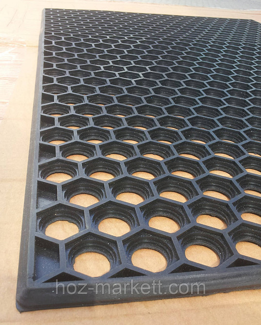 Коврик 60 см х 90 см  резиновый сота грязезащитный килим Харьков - изображение 1