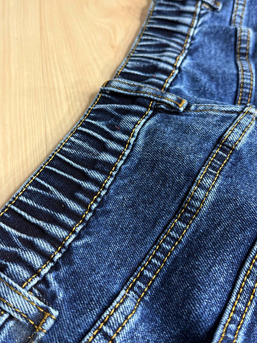 Джинси жіночі Vanver 8229 Mom великі розміри з резинкою на талії сині, синій, З4, 34, 88 см, 120 см Київ - фото 3