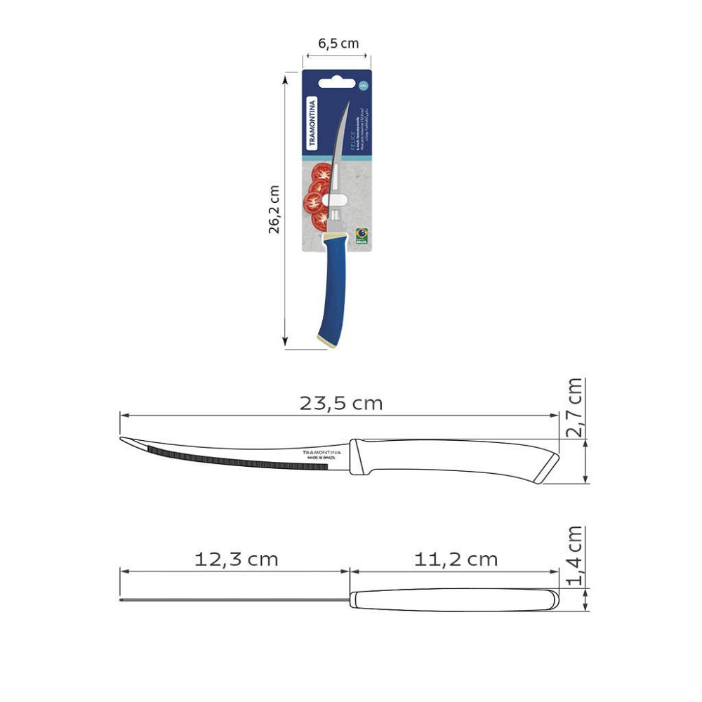 Ніж для томатів Tramontina Felice blue, 123 мм (7081463) Київ - фото 3