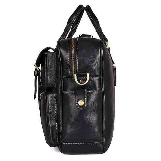 Багатофункціональна сумка з натуральної шкіри Чорна (Vintage) Київ