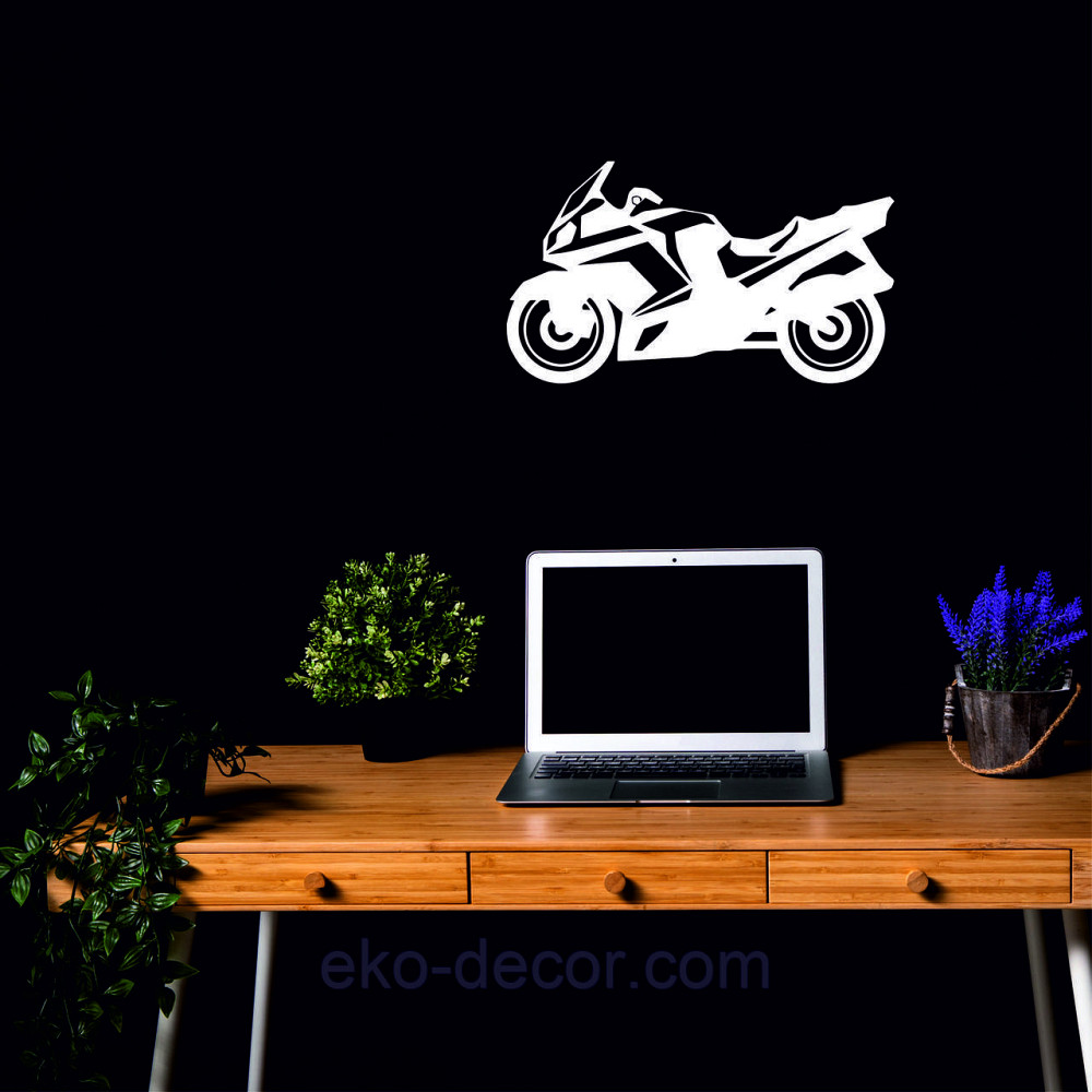 Декоративное настенное Панно «Мотоцыкл» Декор на стену 70*40 см, Белый Киев - изображение 4