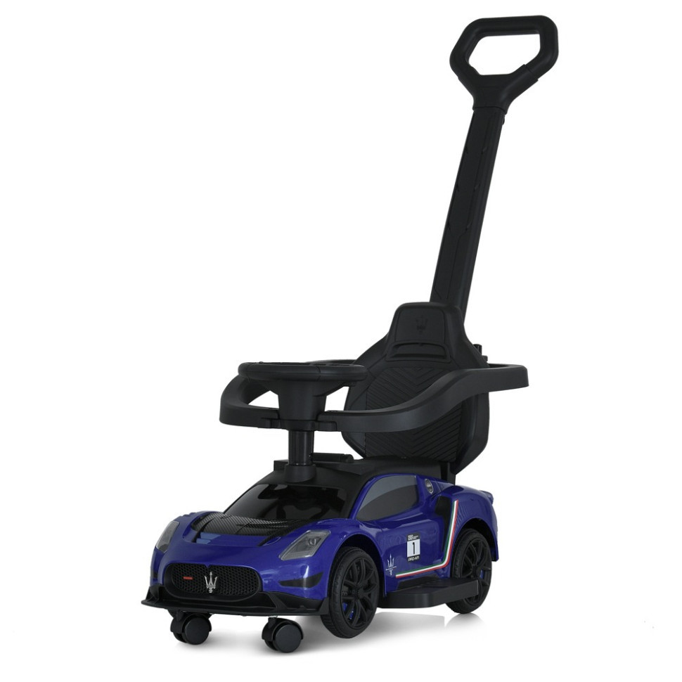 Дитяча каталка-толокар 2 в 1 M 5106-4 синій, з батьківською ручкою Вінниця - фото 1