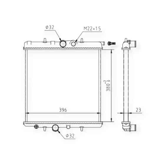 Радиатор двигателя Peugeot 206 1.1-1.6 02- охлаждения Мукачево