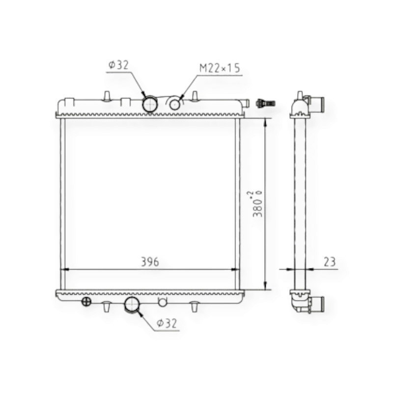 Радиатор двигателя Peugeot 206 1.1-1.6 02- охлаждения Мукачево - изображение 1