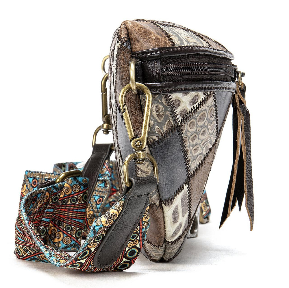 Жіноча поясна шкіряна сумка 20342 Vintage Різнокольорова Київ - фото 4