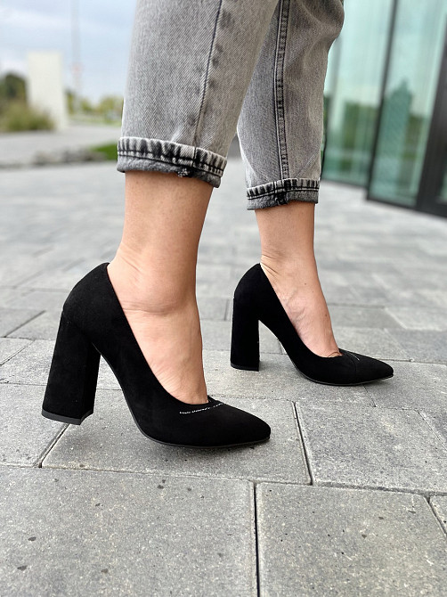 Lino Marano Туфлі жіночі Lino Marano чорні еко-замша каблук 10 см розміри 35-39 (Y471-6 4599) Коломия - фото 10