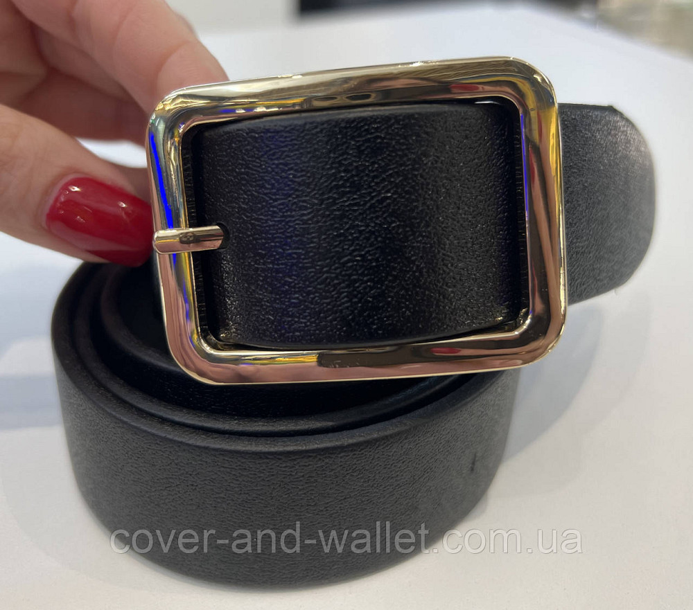 Стильный женский ремень из итальянской кожи с золотистой пряжкой 35 мм PS Leather Киев - изображение 4