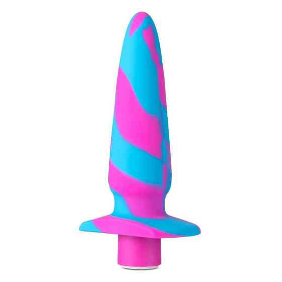 Анальный виброплаг Avant Vibrotize Fuchsia розово-голубой, 12.7 х 3.1 см Sex Aura Киев