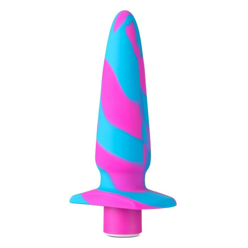 Анальный виброплаг Avant Vibrotize Fuchsia розово-голубой, 12.7 х 3.1 см Sex Aura Киев - изображение 1