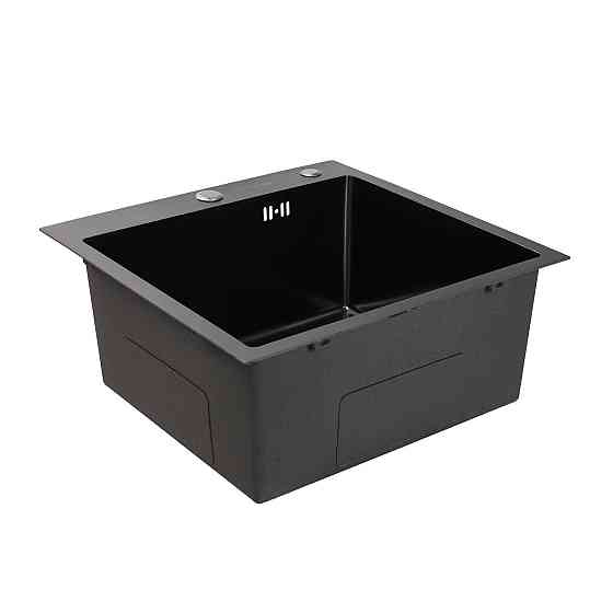 PLATINUM Кухонна мийка Platinum Handmade PVD чорна 500х500х220 (3,0/1,5 мм + дозатор в комплект Коломыя
