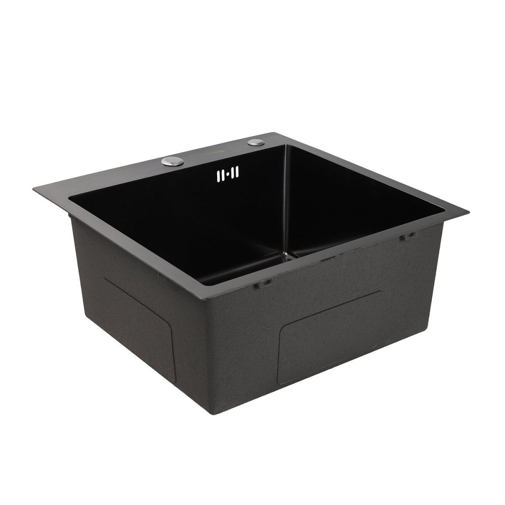 PLATINUM Кухонна мийка Platinum Handmade PVD чорна 500х500х220 (3,0/1,5 мм + дозатор в комплект Коломыя - изображение 3