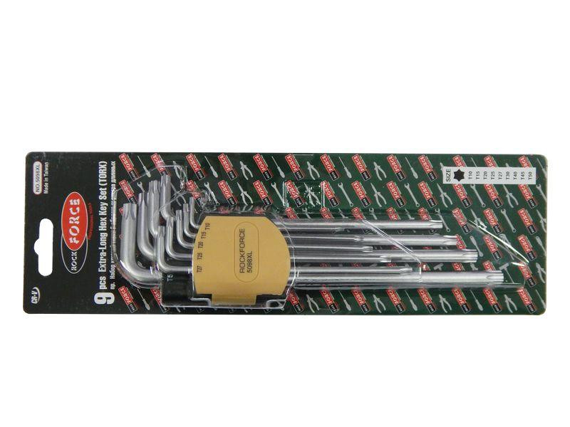 Набор ключей TORX Г-образных экстра длинных, 9 предметов (Т10, Т15, Т20, Т25, Т27, Т30, Т40, Т45, Т50) в пластиковом держателе Одесса - изображение 1