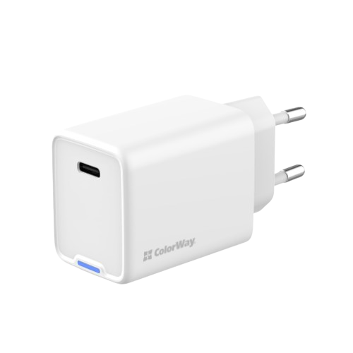 Зарядний пристрій мережевий Type-C PD 45W білий GaN Mini ColorWay Житомир