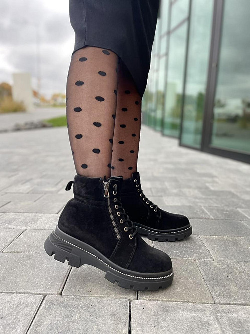 Черевики жіночі RONE BALMAN чорні натуральна замша висота 13см (2760) Коломия - фото 9