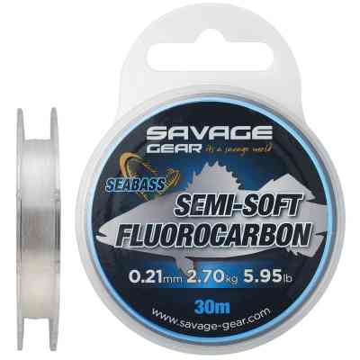 Флюорокарбон Savage Gear Semi-Soft Seabass 30m 0.21mm 2.70kg Clear (1854.18.65) Винница