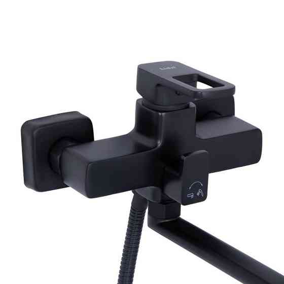 Смеситель для ванны Lidz Wawel 005 c душевым гарнитуром (k35) LDWAW005BLA45394 Black черный Киев