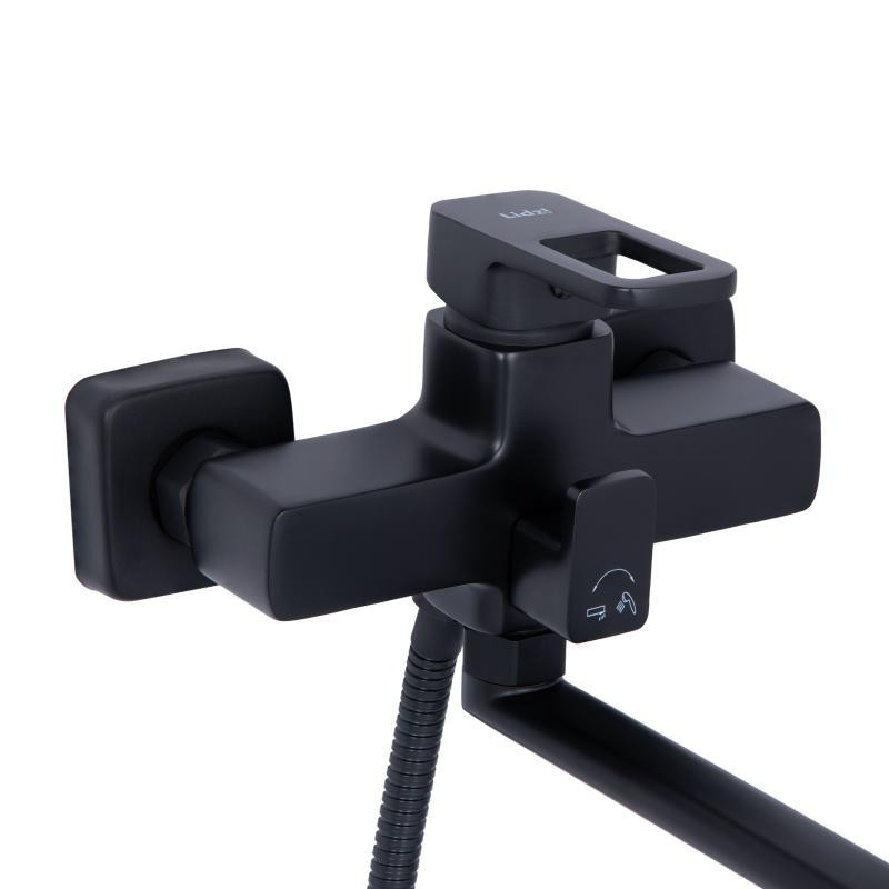 Смеситель для ванны Lidz Wawel 005 c душевым гарнитуром (k35) LDWAW005BLA45394 Black черный Киев - изображение 3