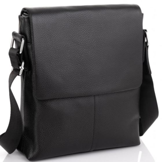 Чоловіча сумка через плече шкіряна чорна Tiding Bag SK A75-181 Кам'янське