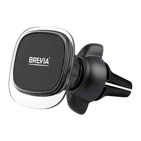 Держатель телефона автомобильный Brevia AirClip СrystalMag на дефлектор, 4 магнита, черный Львов